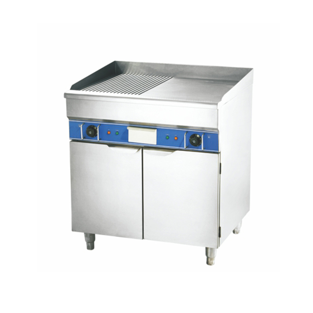 Professional Production Restaurant Hotel Use Electrical Griddle with Cabinet